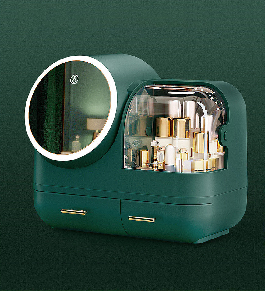 Stockholm-Mode | Sminkförvaringsbox med LED-upplyst spegel